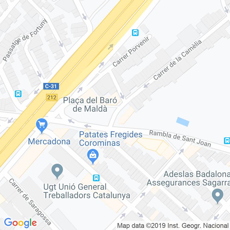 Código Postal calle Baro De Malda, plaça en Badalona