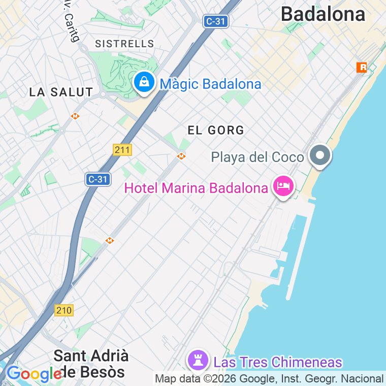Código postal de Guifre   (impares del 1 al 511)  (pares del 2 al 510) en Badalona