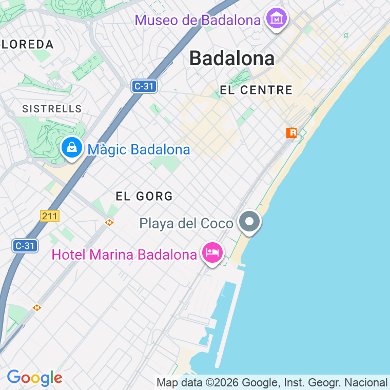 Código postal de Industria   (impares del 1 al 333)  (pares del 2 al 376) en Badalona