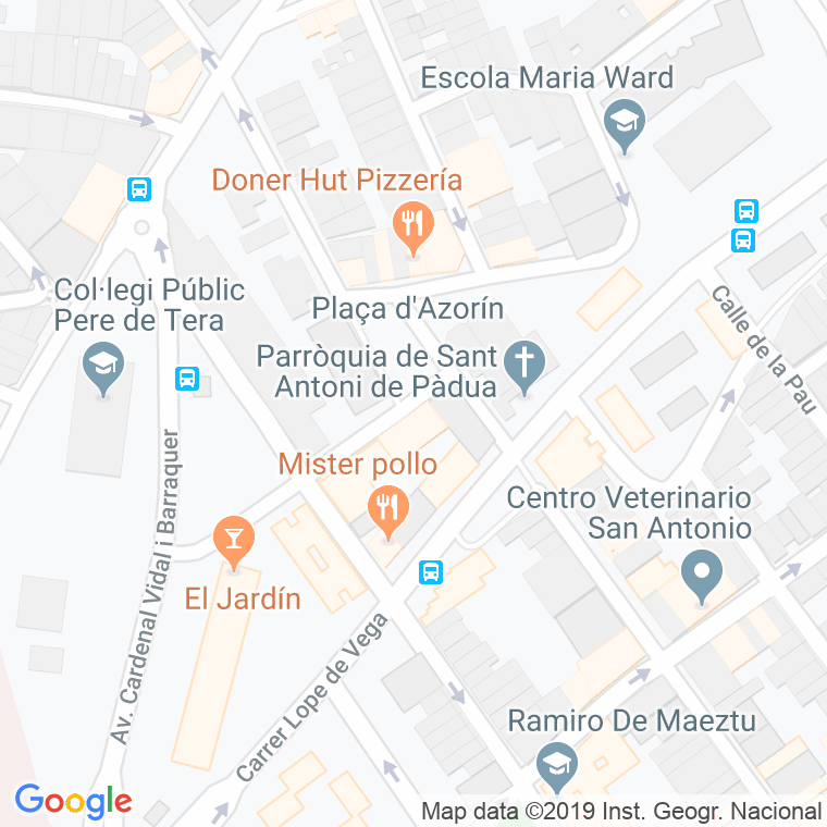 Código Postal calle Azorin, plaça en Badalona