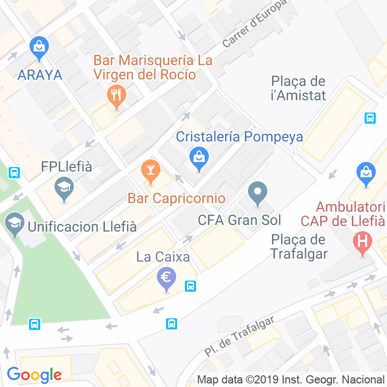Código Postal calle Mare De Deu De Pompeia, passatge en Badalona