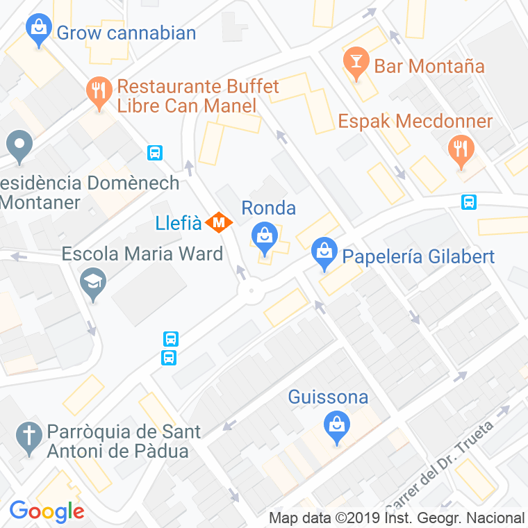 Código Postal calle Ronda, placeta en Badalona