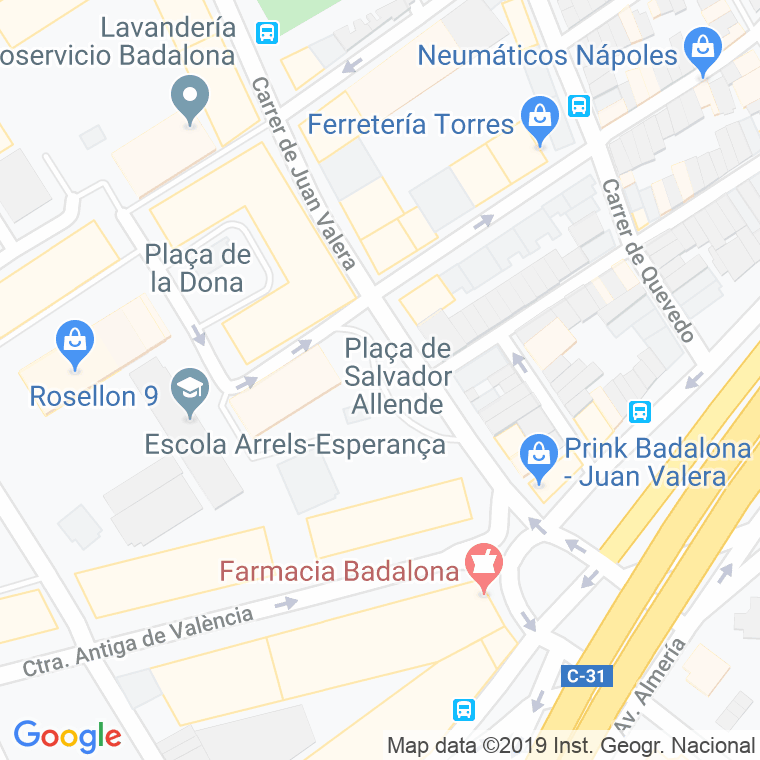 Código Postal calle Salvador Allende, plaça en Badalona