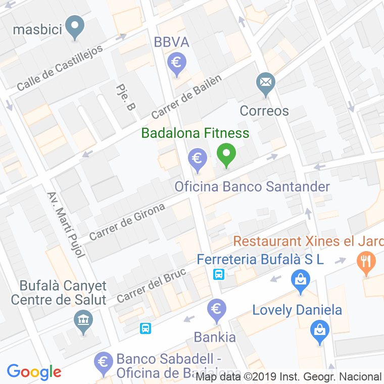 Código Postal calle Girona en Badalona