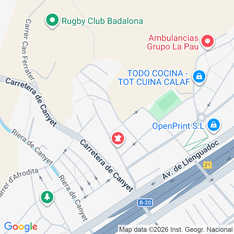 Código postal de Morralla, Passatge en Badalona