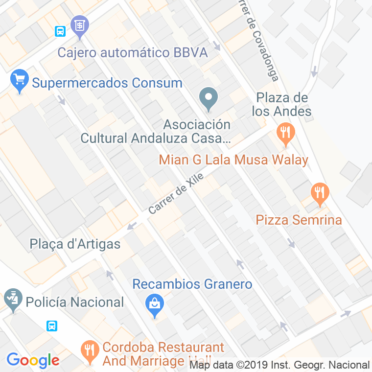 Código Postal calle Xile en Badalona