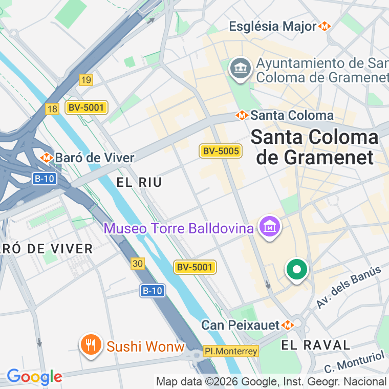 Código postal de Sant Joaquim   (impares del 1 al 25)  (pares del 2 al 26) en Santa Coloma de Gramanet