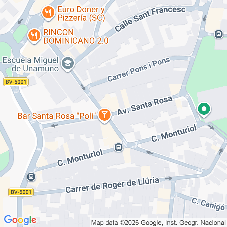 Código postal de Av Santa Rosa en Santa Coloma de Gramenet