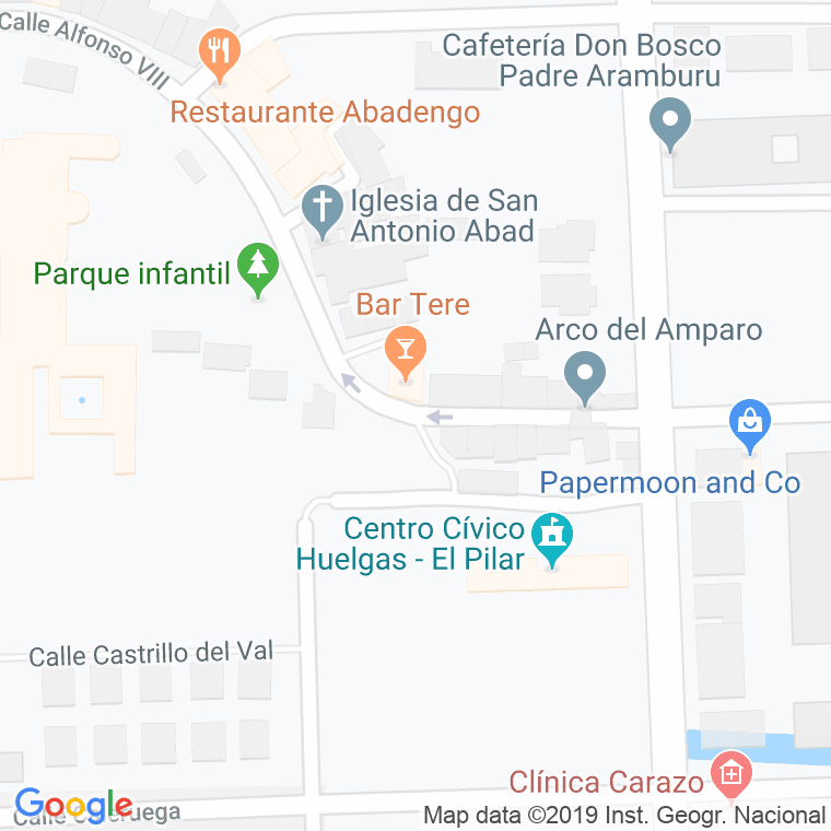 Código Postal calle Arco Del Amparo en Burgos