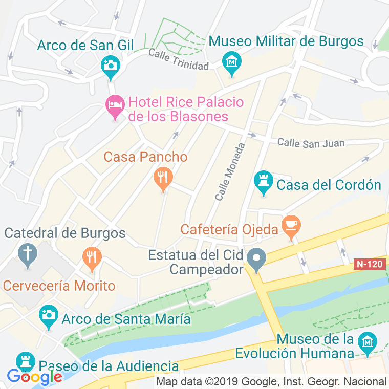 Código Postal calle Almirante Bonifaz en Burgos