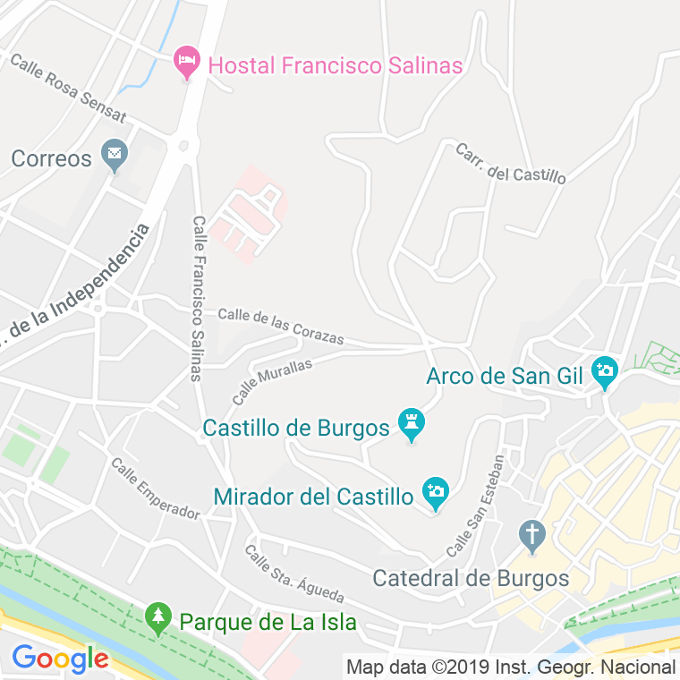 Código Postal calle Corazas en Burgos