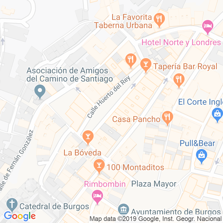 Código Postal calle Huerto Del Rey en Burgos