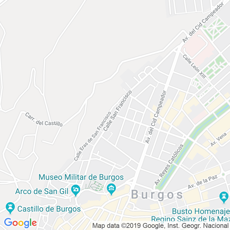 Código Postal calle San Francisco   (Impares Del 1 Al 27)  (Pares Del 2 Al 10) en Burgos