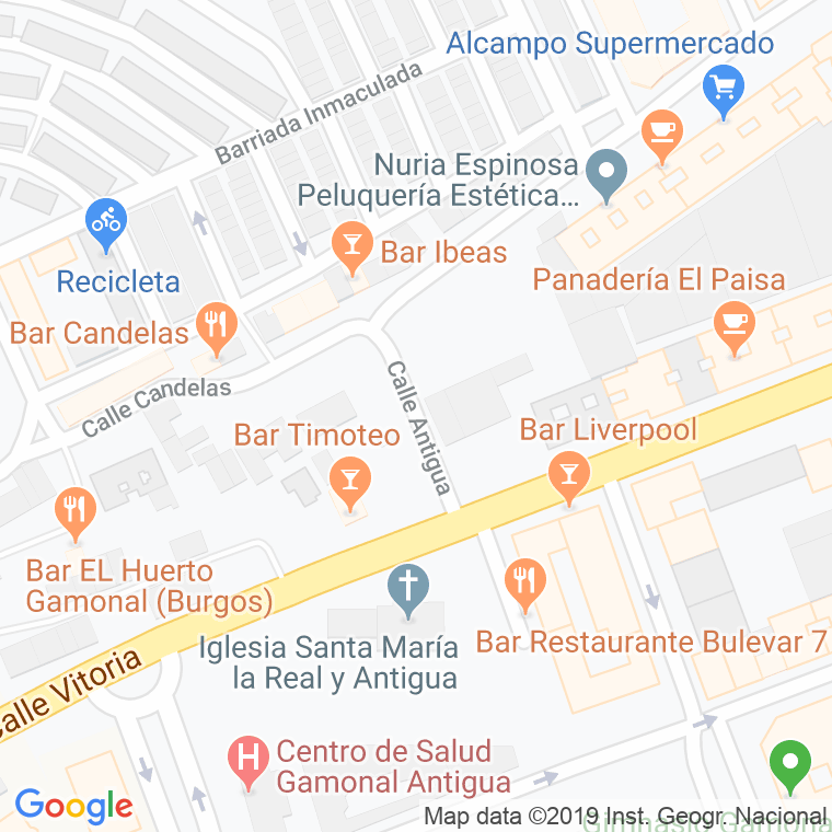 Código Postal calle Barriada Militar Antigua en Burgos