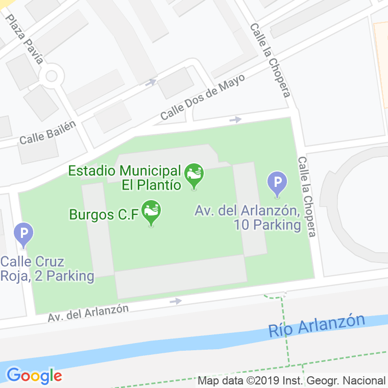 Código postal de Campo de Futbol del Plantio en Burgos