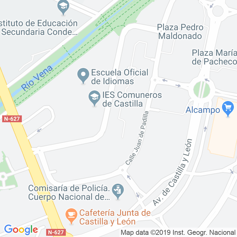 Código Postal calle Comuneros De Castilla en Burgos