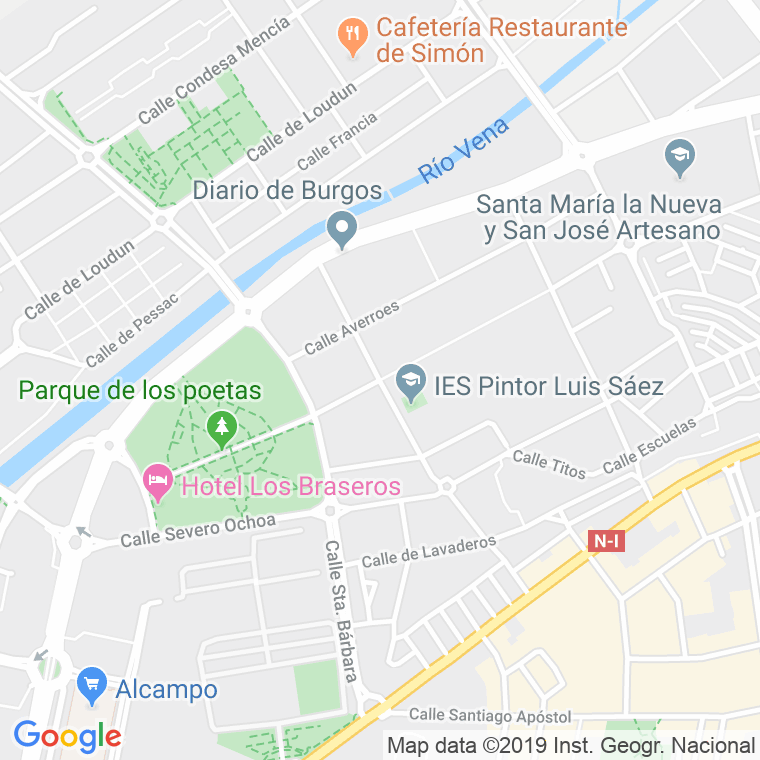 Código postal de Gonzalo de Berceo   (impares del 1 al 23)  (pares del 2 al 20) en Burgos
