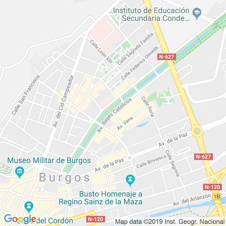 Código postal de Reyes Catolicos, Avenida (impares del 43 al Final)  (pares del 46 al Final) en Burgos