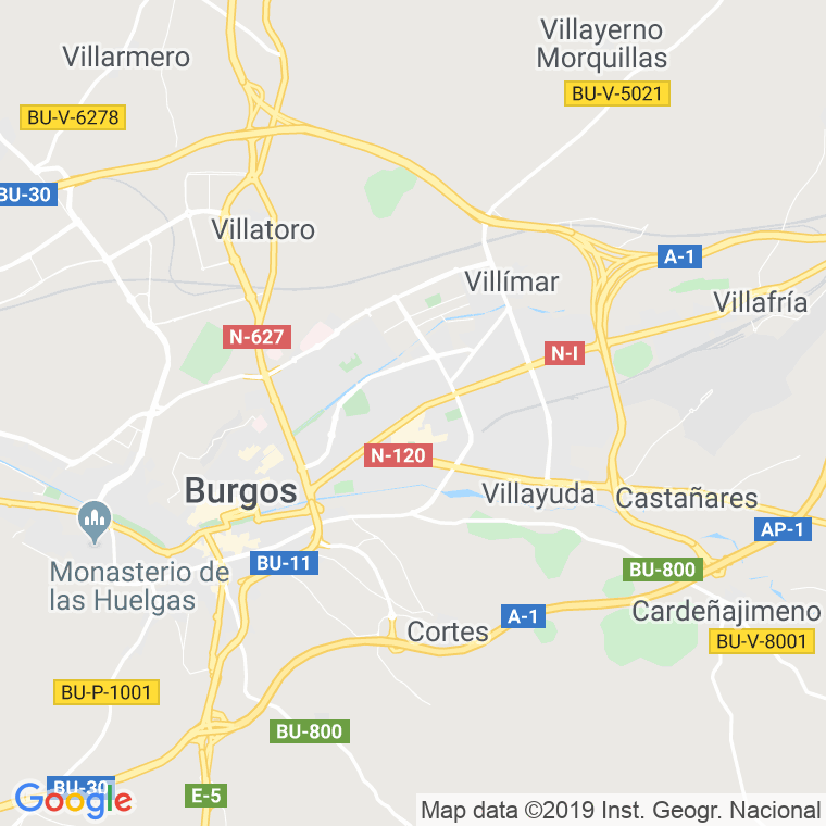 Código postal de Vitoria   (impares del 39 al 135) en Burgos