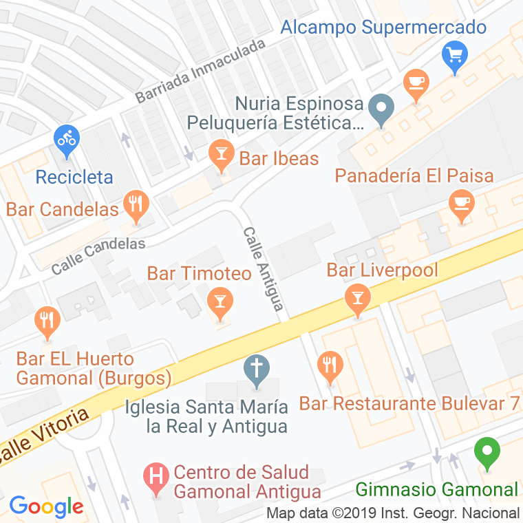 Código Postal calle Antigua en Burgos