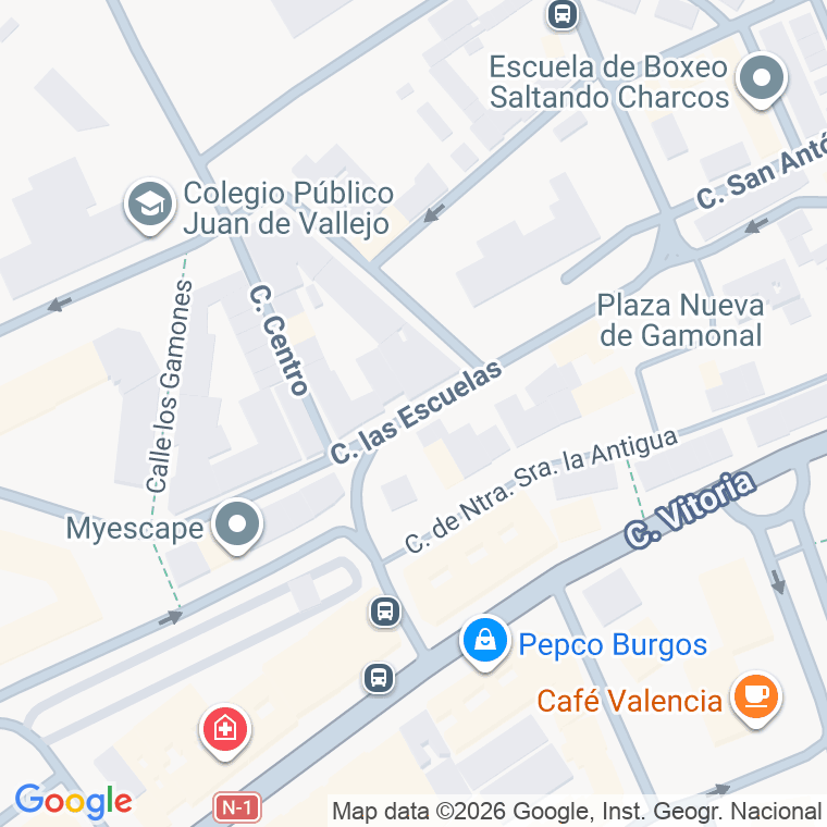 Código postal de Escuelas, Travesia en Burgos