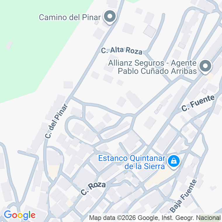 Código postal de Calle Alta Roza en Quintanar de la Sierra