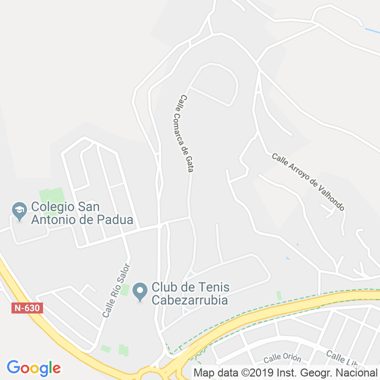 Código Postal calle Comarca De Gata en Cáceres