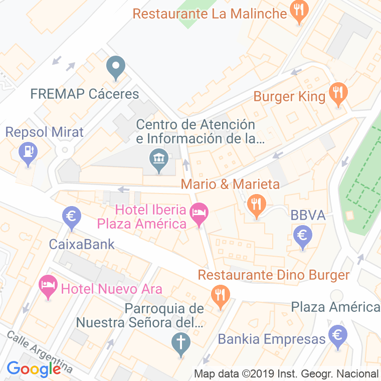 Código Postal calle Hermandad en Cáceres
