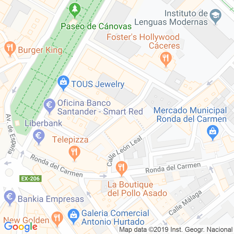 Código Postal calle Maluquer en Cáceres