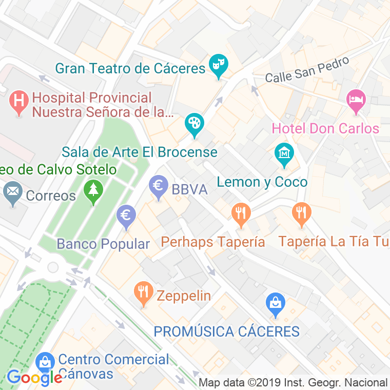 Código Postal calle Santa Polonia en Cáceres