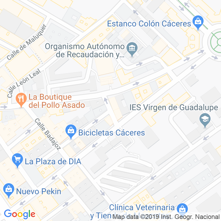 Código Postal calle Toledo en Cáceres