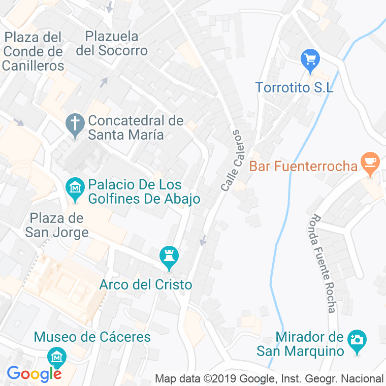 Código Postal calle Adarve Del Cristo en Cáceres