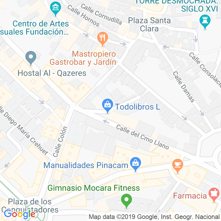 Código Postal calle Amor De Dios, plaza en Cáceres