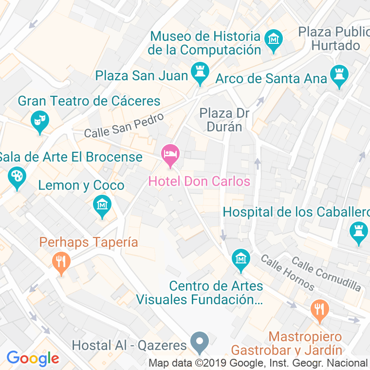 Código Postal calle Donoso Cortes en Cáceres