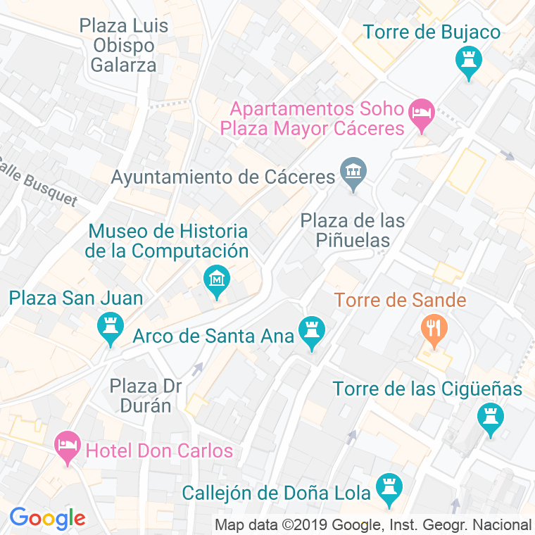 Código Postal calle Gran Via en Cáceres