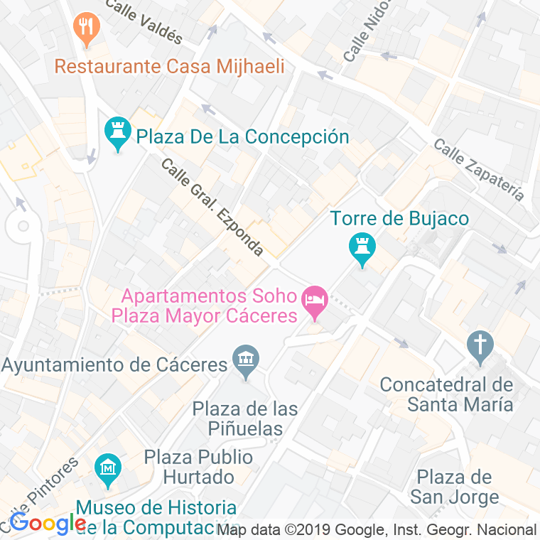 Código Postal calle Mayor, plaza en Cáceres
