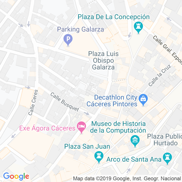 Código Postal calle Castillo, plaza en Cáceres