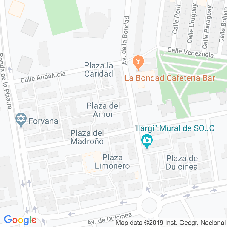 Código Postal calle Amor, Del, plaza en Cáceres