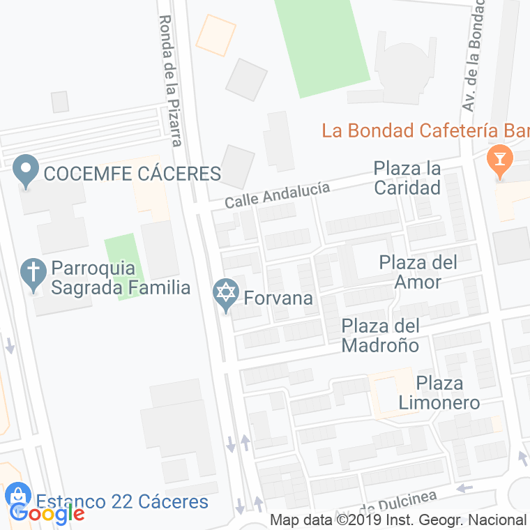 Código Postal calle Aragon en Cáceres
