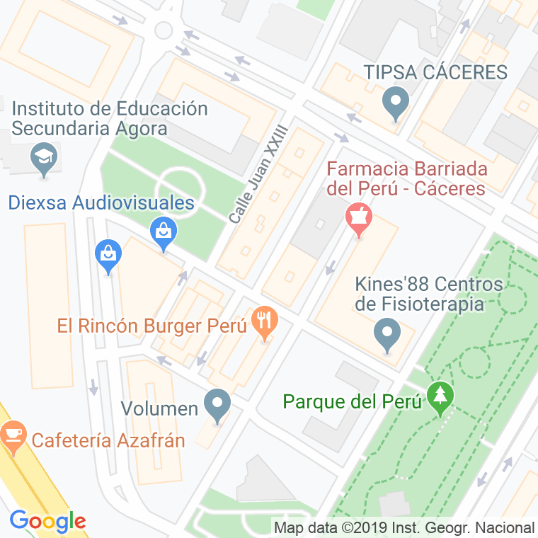 Código Postal calle Arequipa en Cáceres