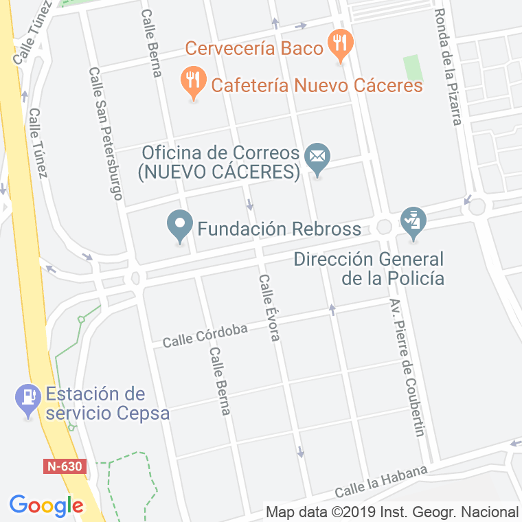 Código Postal calle Juan Solano Pedrero en Cáceres