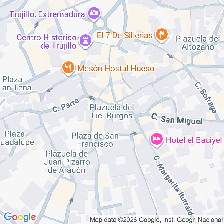 Código postal de Plaza Licenciado Burgos del en Trujillo