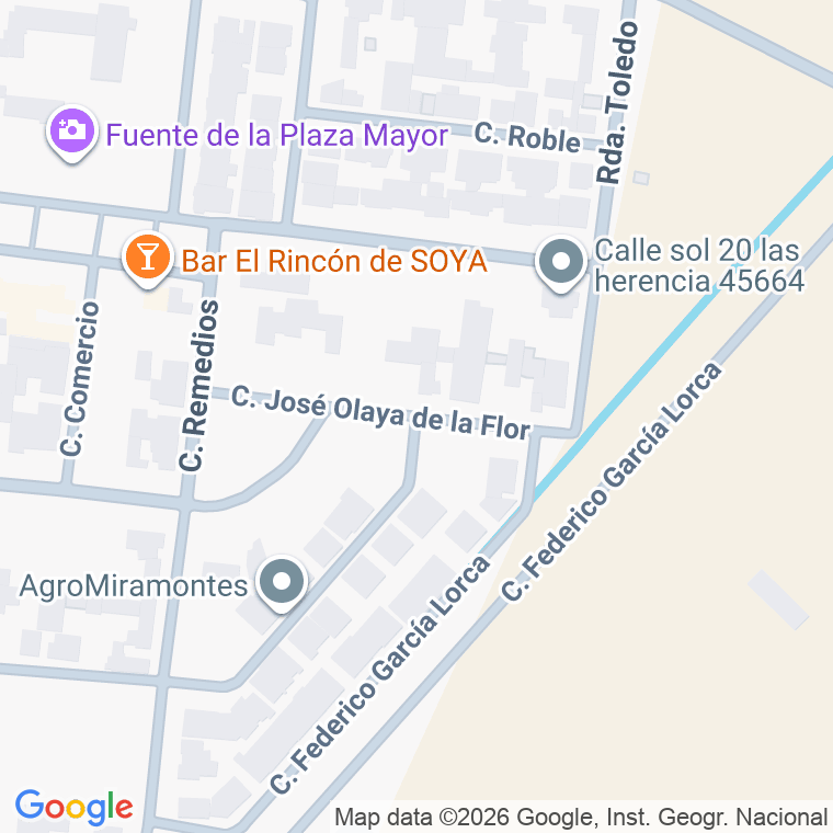 Código postal de Calle Jose Olaya de la Flor en Pueblonuevo de Miramontes