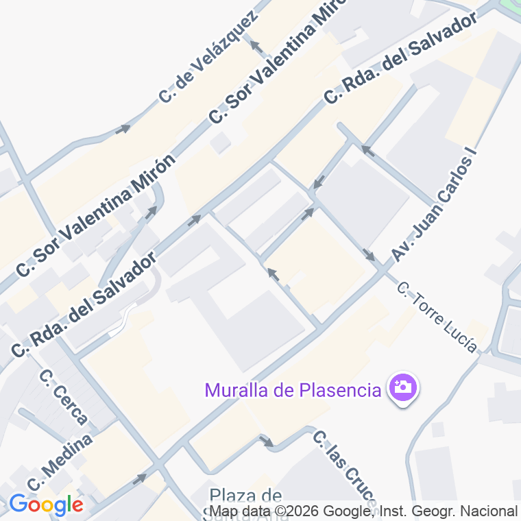 Código postal de Calle Miguel de Cervantes en Plasencia