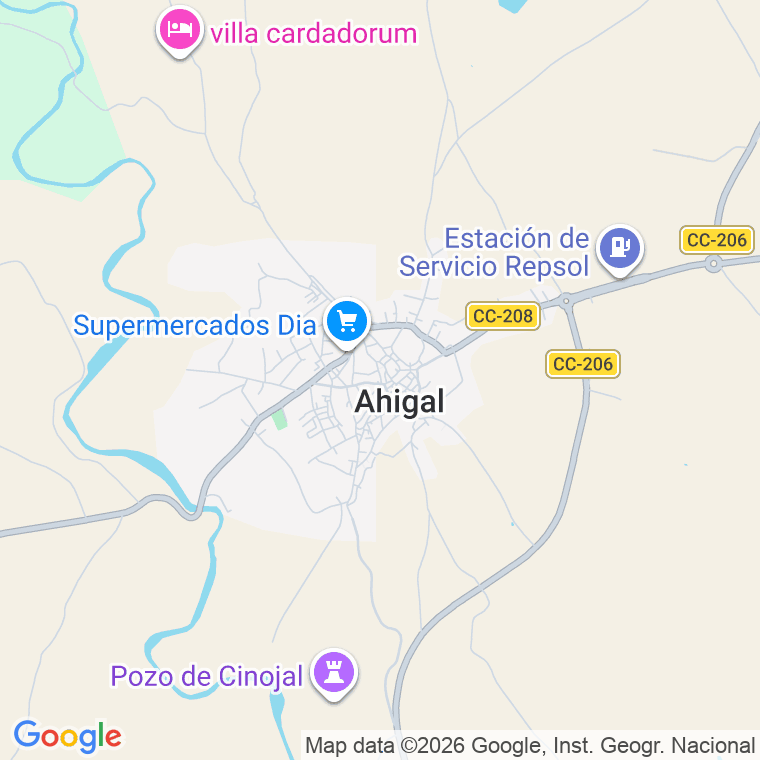 Código postal de Ahigal en Cáceres