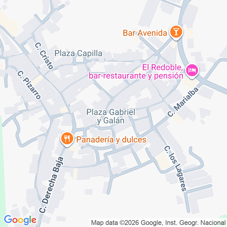 Código postal de Plaza Gabriel y Galan en Hoyos