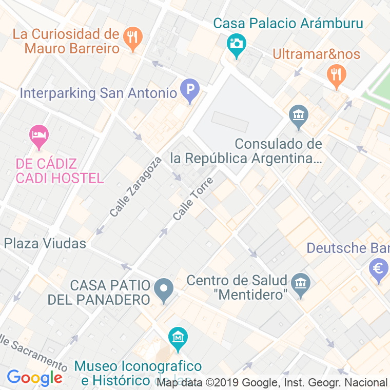 Código Postal calle Cervantes   (Impares Del 1 Al 7)  (Pares Del 2 Al 6) en Cádiz