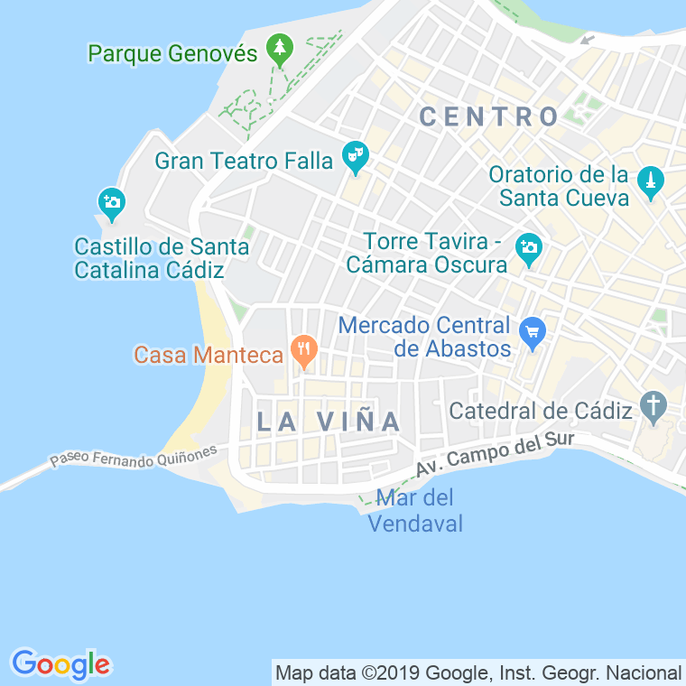 Código Postal calle Caridad en Cádiz