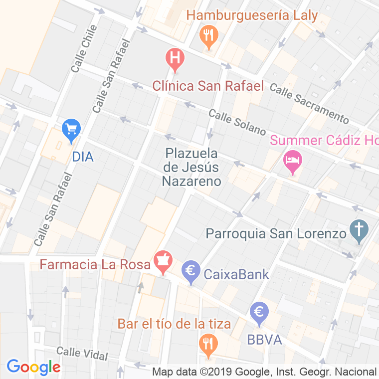 Código Postal calle Encarnacion en Cádiz