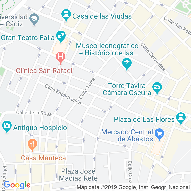 Código Postal calle Hospital De Mujeres   (Impares Del 41 Al Final)  (Pares Del 56 Al Final) en Cádiz